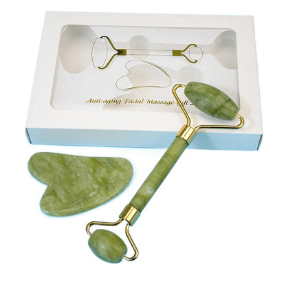 Natural Jade Stone Gouache Scraper Face Roller Gua Sha Massager