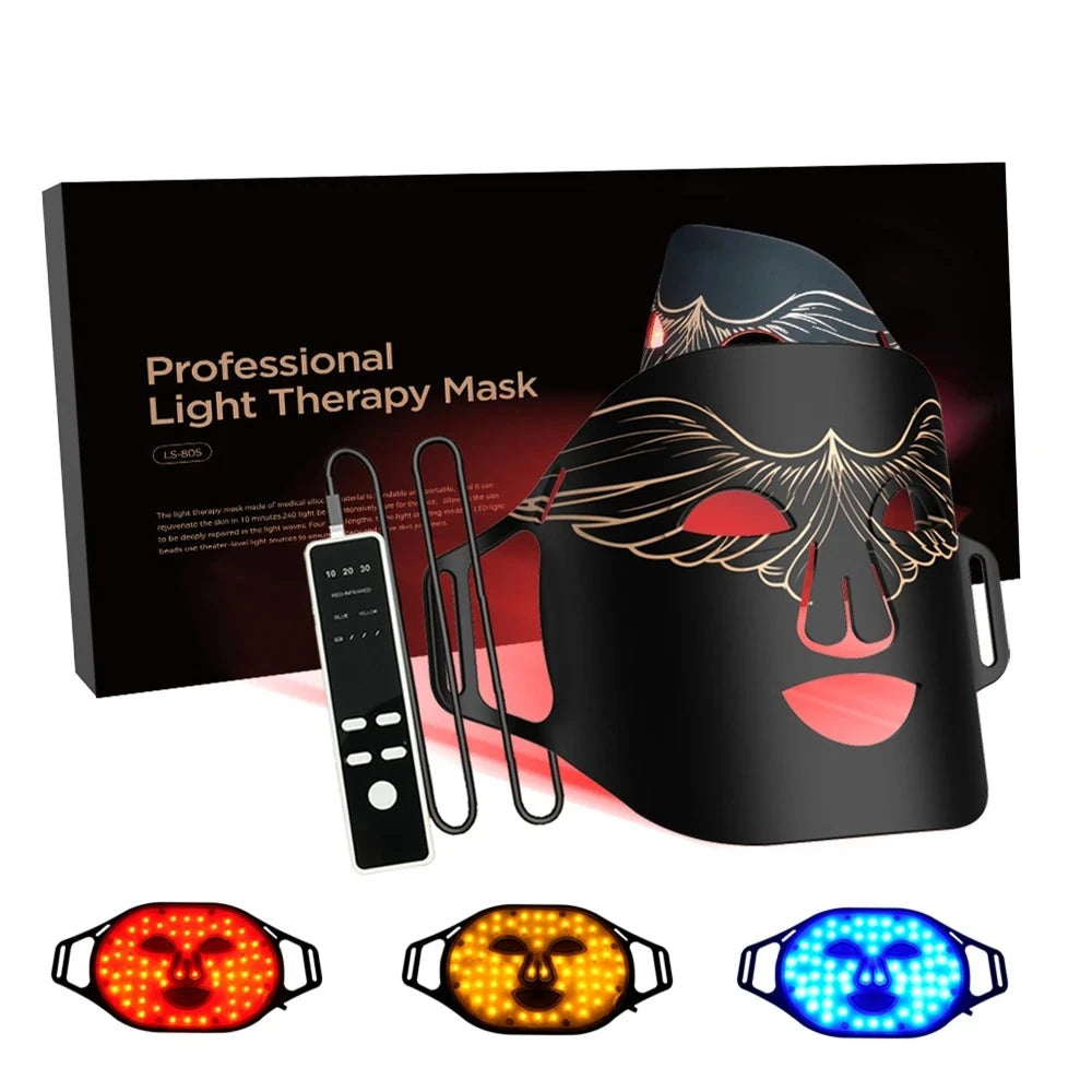 Therapy Infrared Flexible Soft Mask Silicone 4 Color Led Therapy Anti Aging